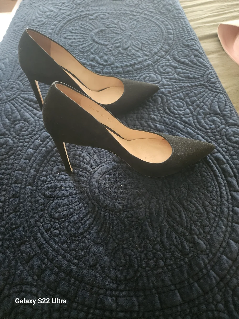 Stuart Weitzman Black Suede Pointed Toe Pumps